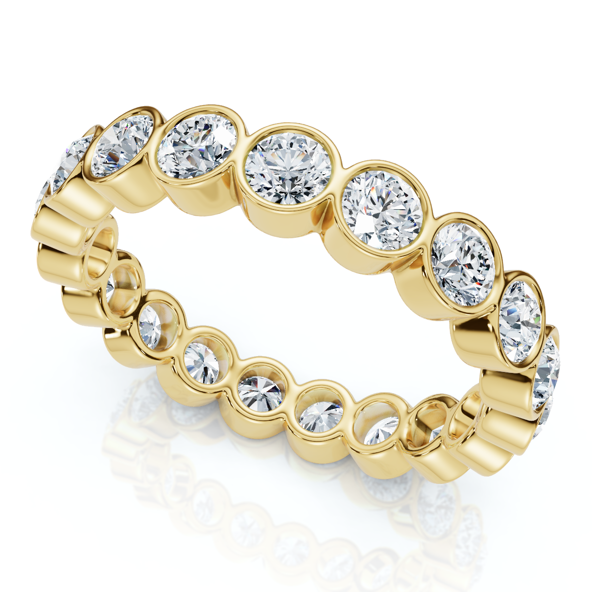 2Ct Bezel Set Diamond Eternity Wedding Ring 14k Gold of Platinum Lab Grown (F-G, VS)