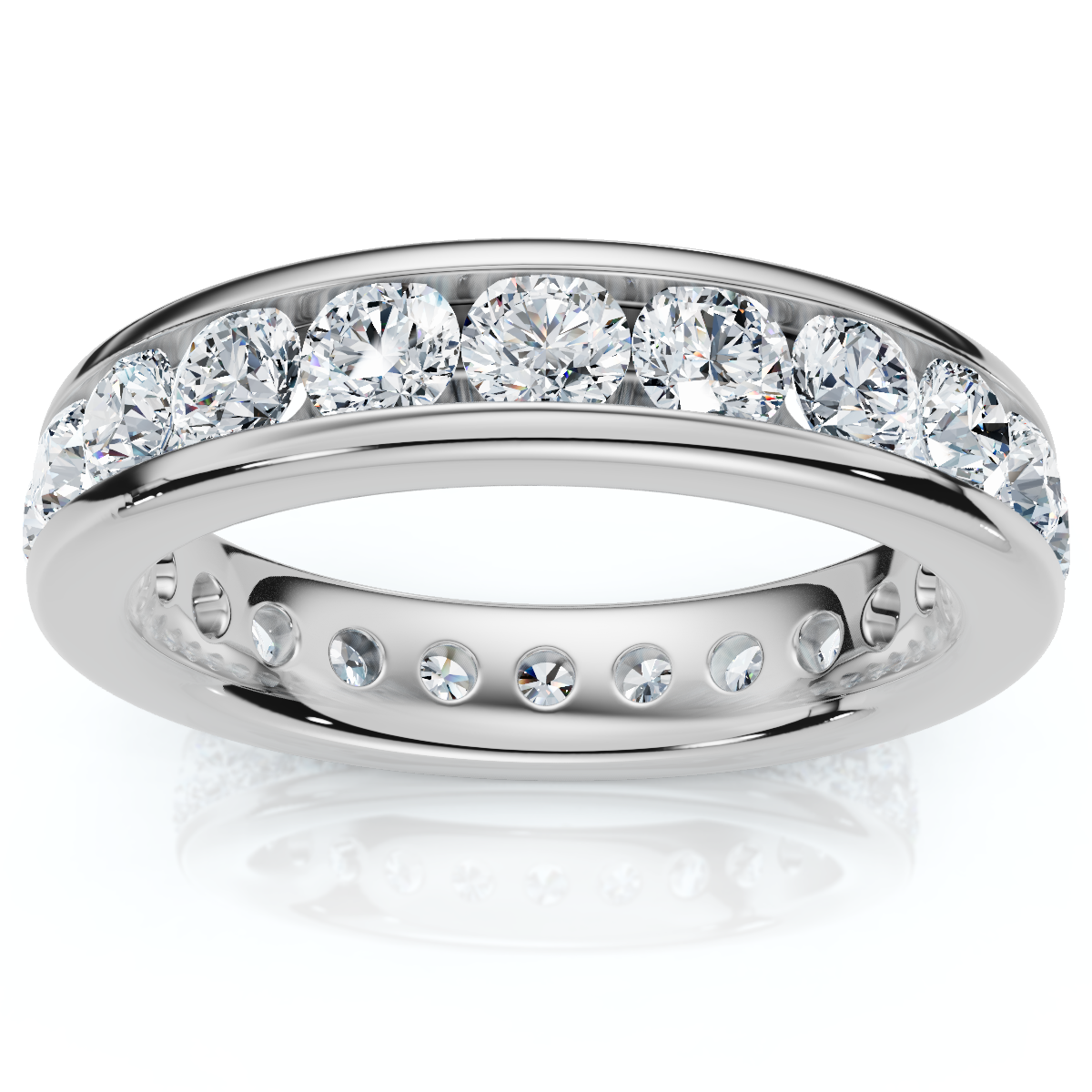 1 1/2Ct Channel Set Diamond Lab Grown Eternity Wedding Ring 14k Gold or Platinum (F-G, VS)