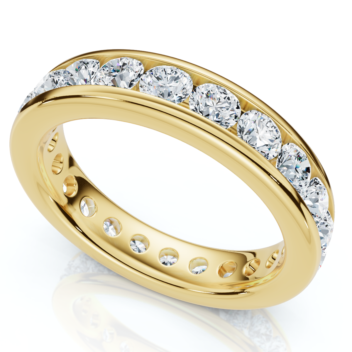 1 1/2Ct Channel Set Diamond Lab Grown Eternity Wedding Ring 14k Gold or Platinum (F-G, VS)