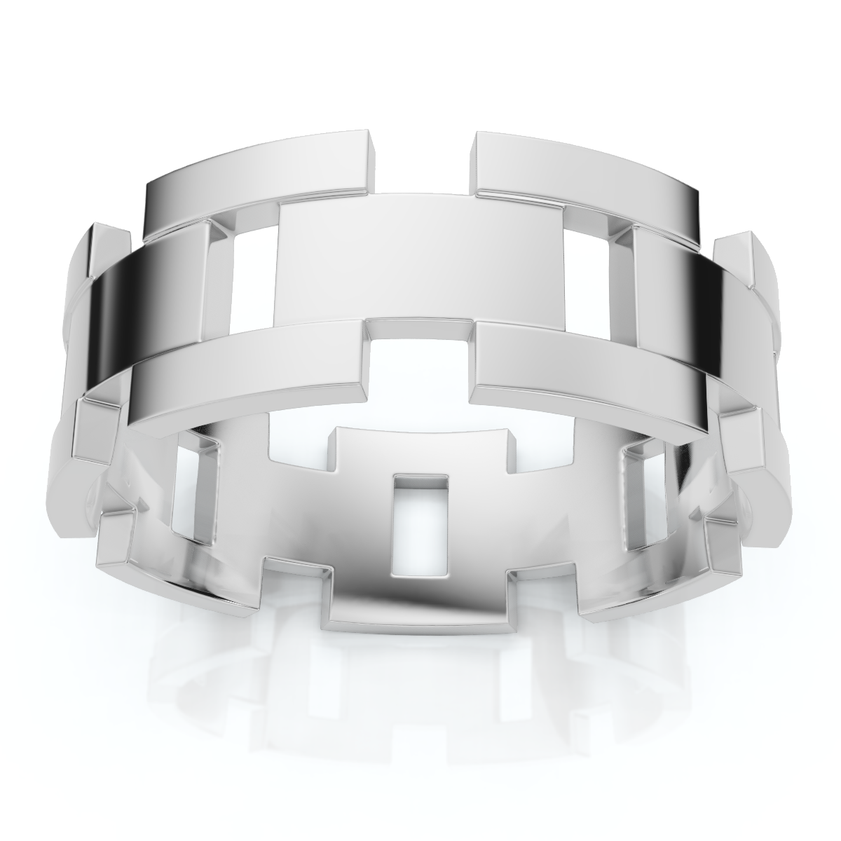 Men's Calvin 8mm Interlocked Wedding Band 10k Gold Band