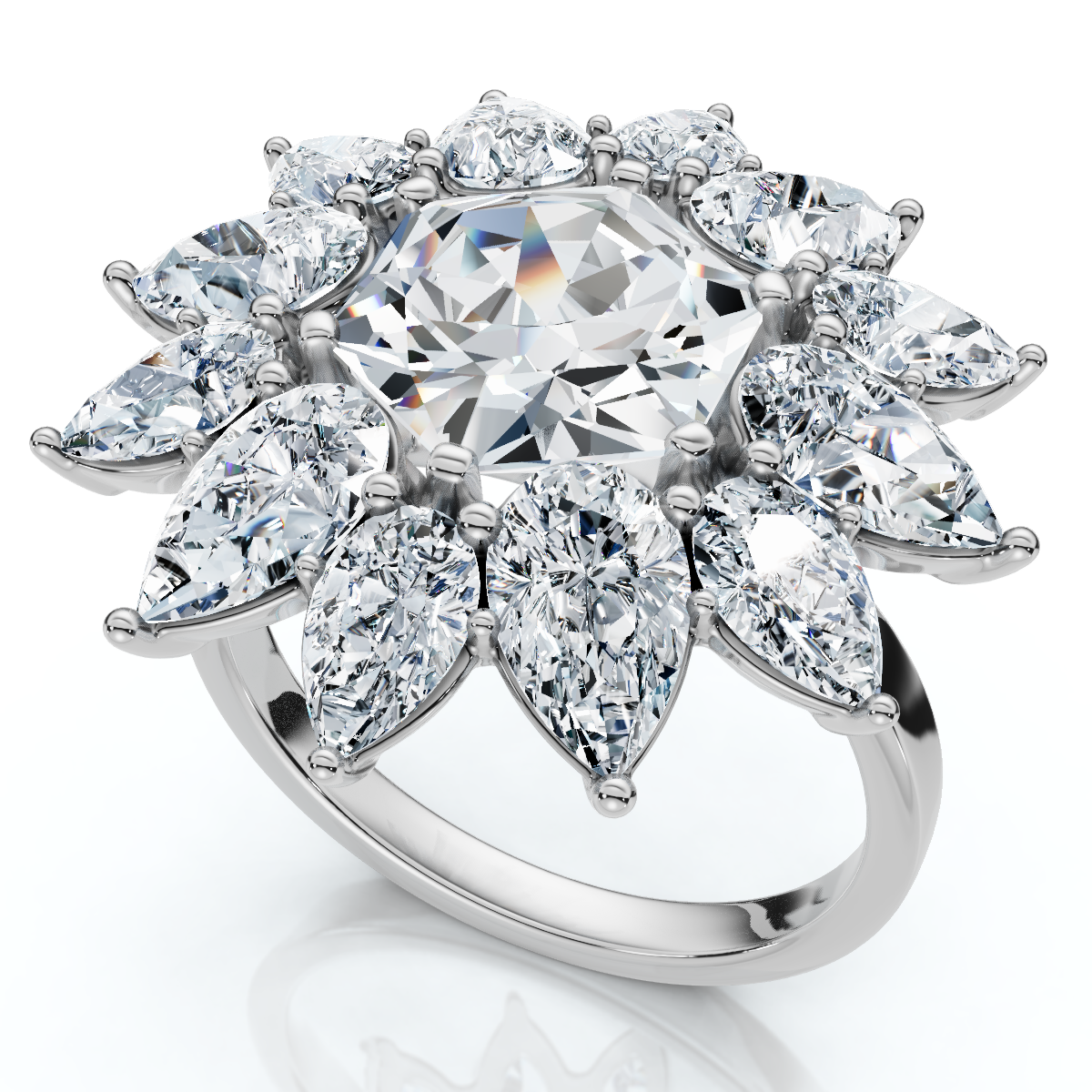 Certified 5Ct Hexagon Diamond High Jewelry Ring 14k Gold or Platinum Lab Grown (E-F, VS)