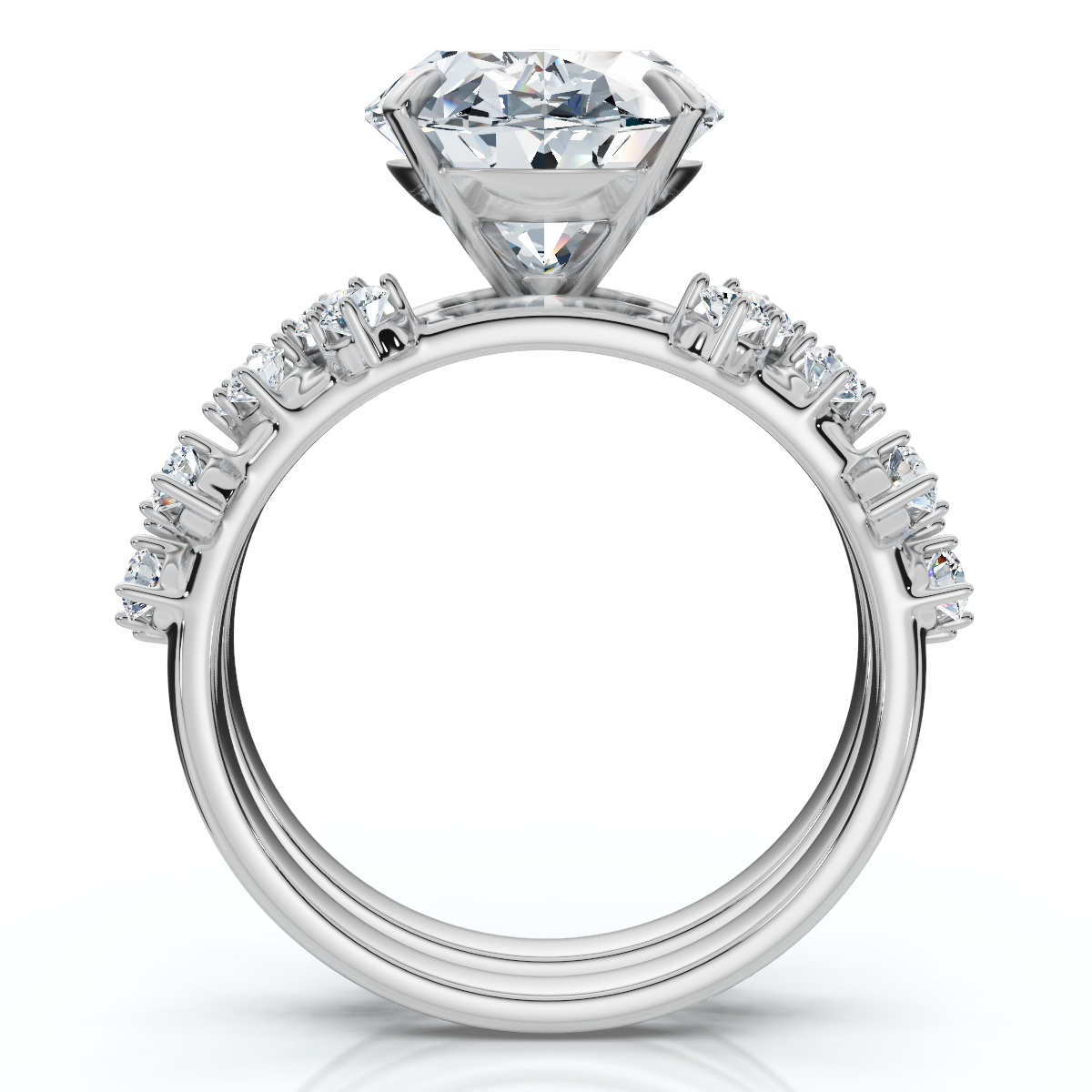 Certified 5 1/2Ct Oval Diamond Engagement & Wedding Ring 14k Gold/Pt Lab Grown (F-G, VS)