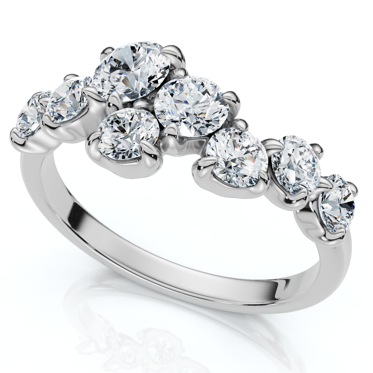 2Ct TW Diamond Constellation Anniversary Ring 14k Gold or Platinum Lab Grown (F-G, VS)