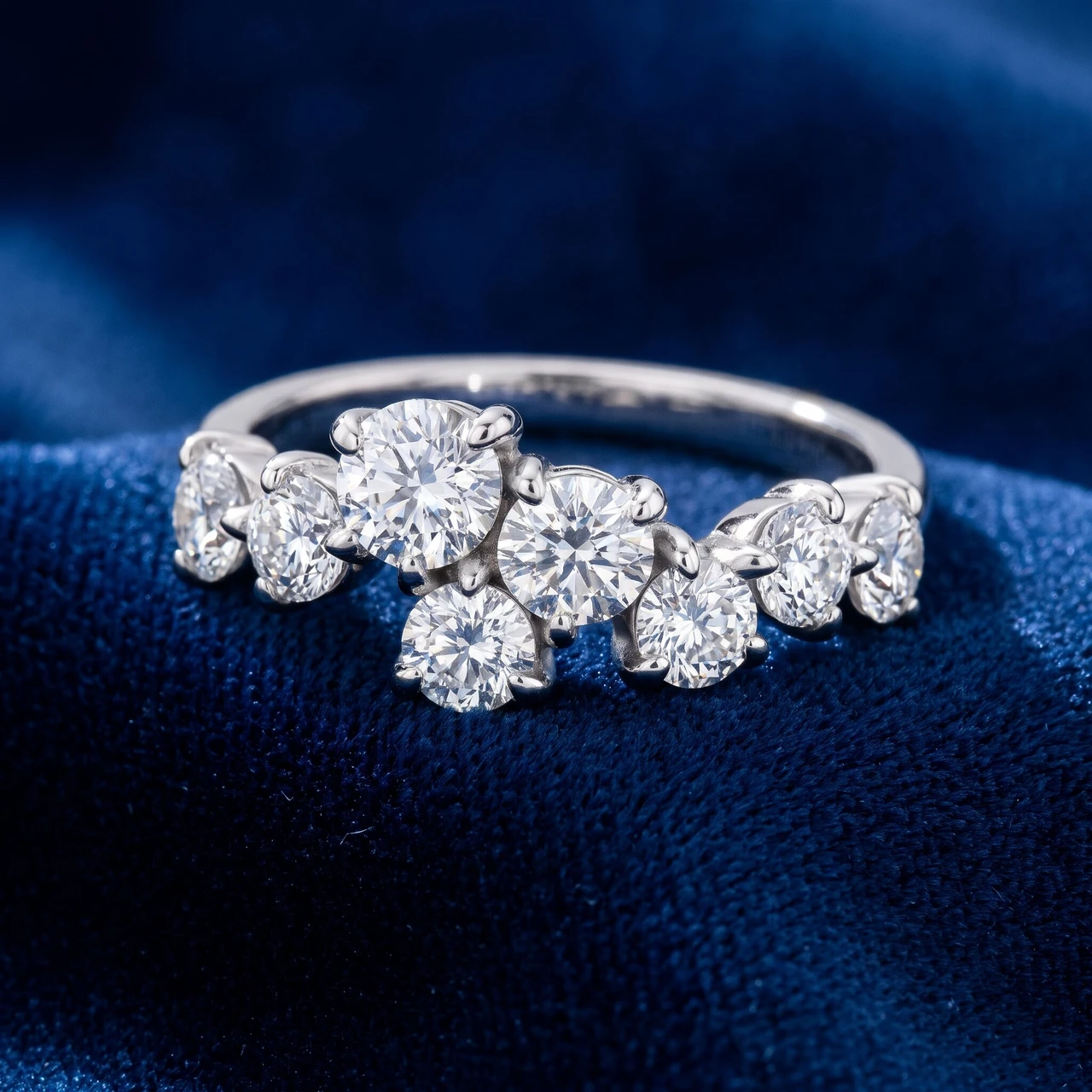 2Ct TW Diamond Constellation Anniversary Ring 14k Gold or Platinum Lab Grown (F-G, VS)