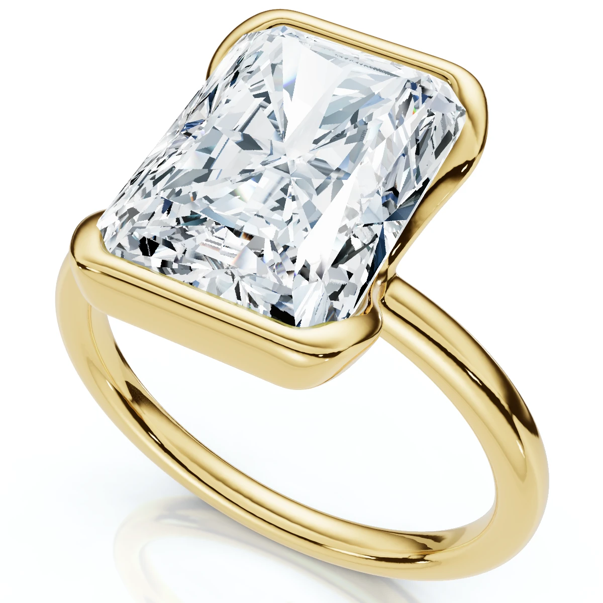 Certified 4Ct Radiant Solitaire Diamond Engagement Ring 14k Gold or Pt Lab Grown (F-G, VS2-SI1)