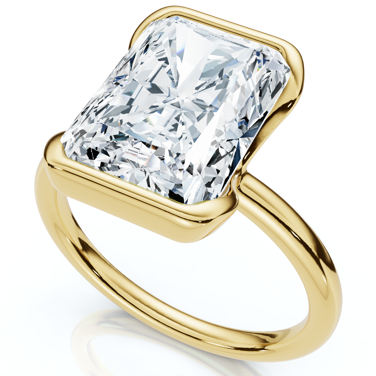 Certified 4Ct Radiant Solitaire Diamond Engagement Ring 14k Gold or Pt Lab Grown (F-G, VS2-SI1)