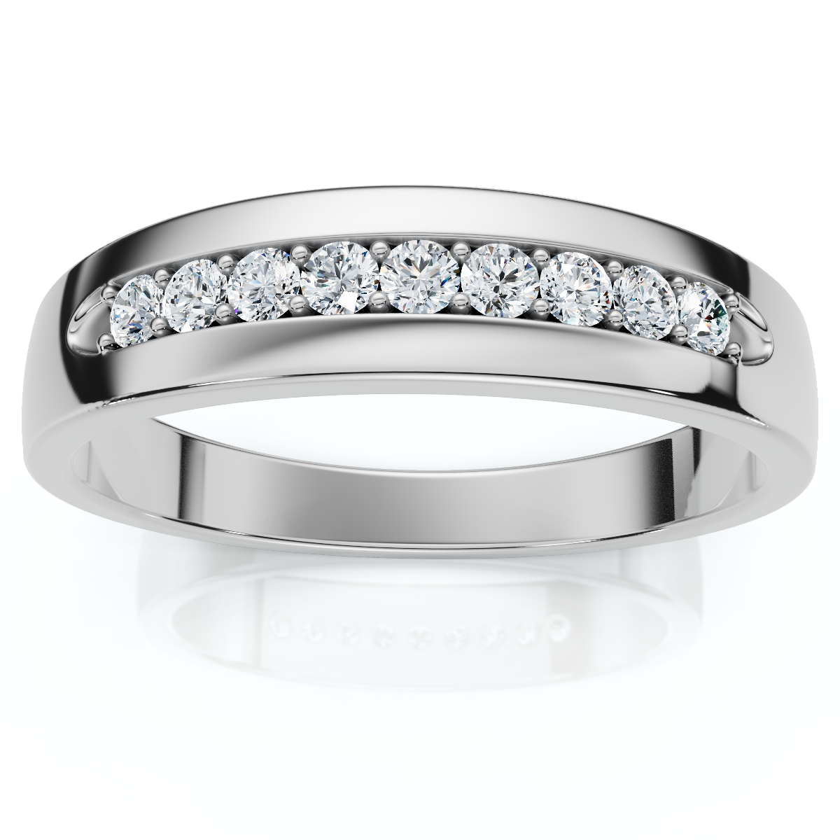 Men's 1/4Ct Polished Diamond Wedding Ring Lab Grown (E-F, VS2-SI1)