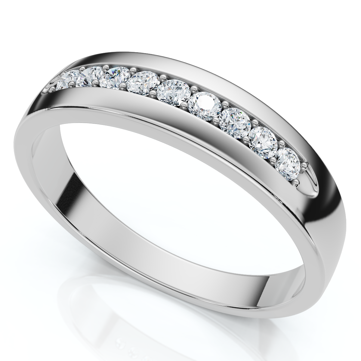 Men's 1/4Ct Polished Diamond Wedding Ring Lab Grown (E-F, VS2-SI1)