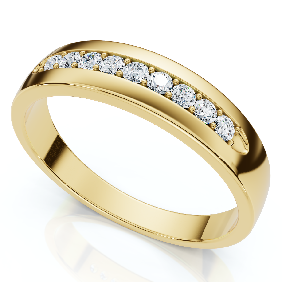 Men's 1/4Ct Polished Diamond Wedding Ring Lab Grown (E-F, VS2-SI1)