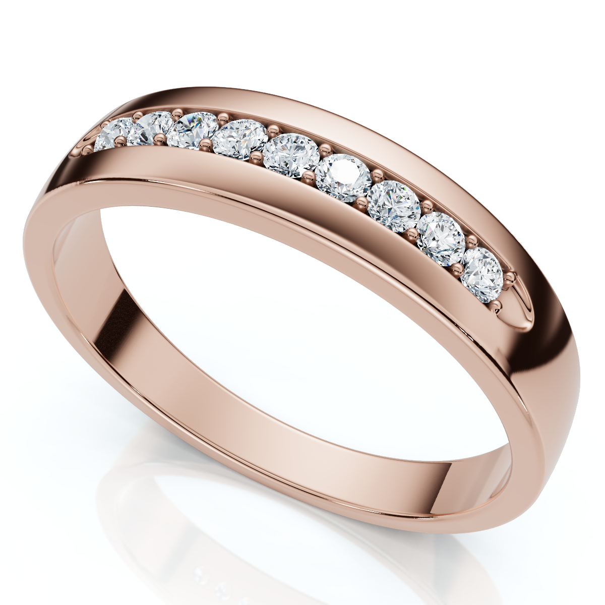 Men's 1/4Ct Polished Diamond Wedding Ring Lab Grown (E-F, VS2-SI1)