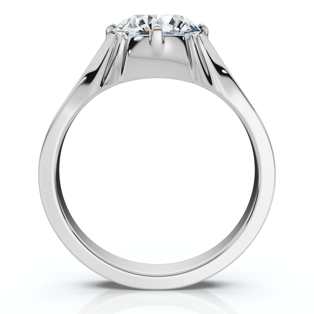 Men's 1 1/2Ct Round Diamond Signet Ring 14k Gold or Platinum Lab Grown (E-F, VS)
