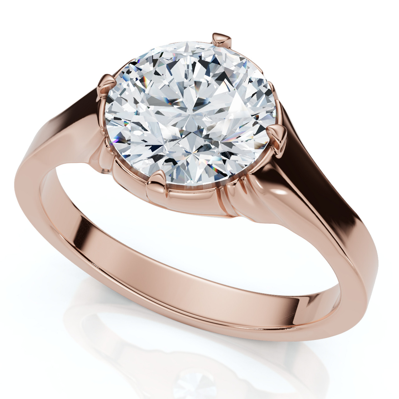 Men's 1 1/2Ct Round Diamond Signet Ring 14k Gold or Platinum Lab Grown (E-F, VS)