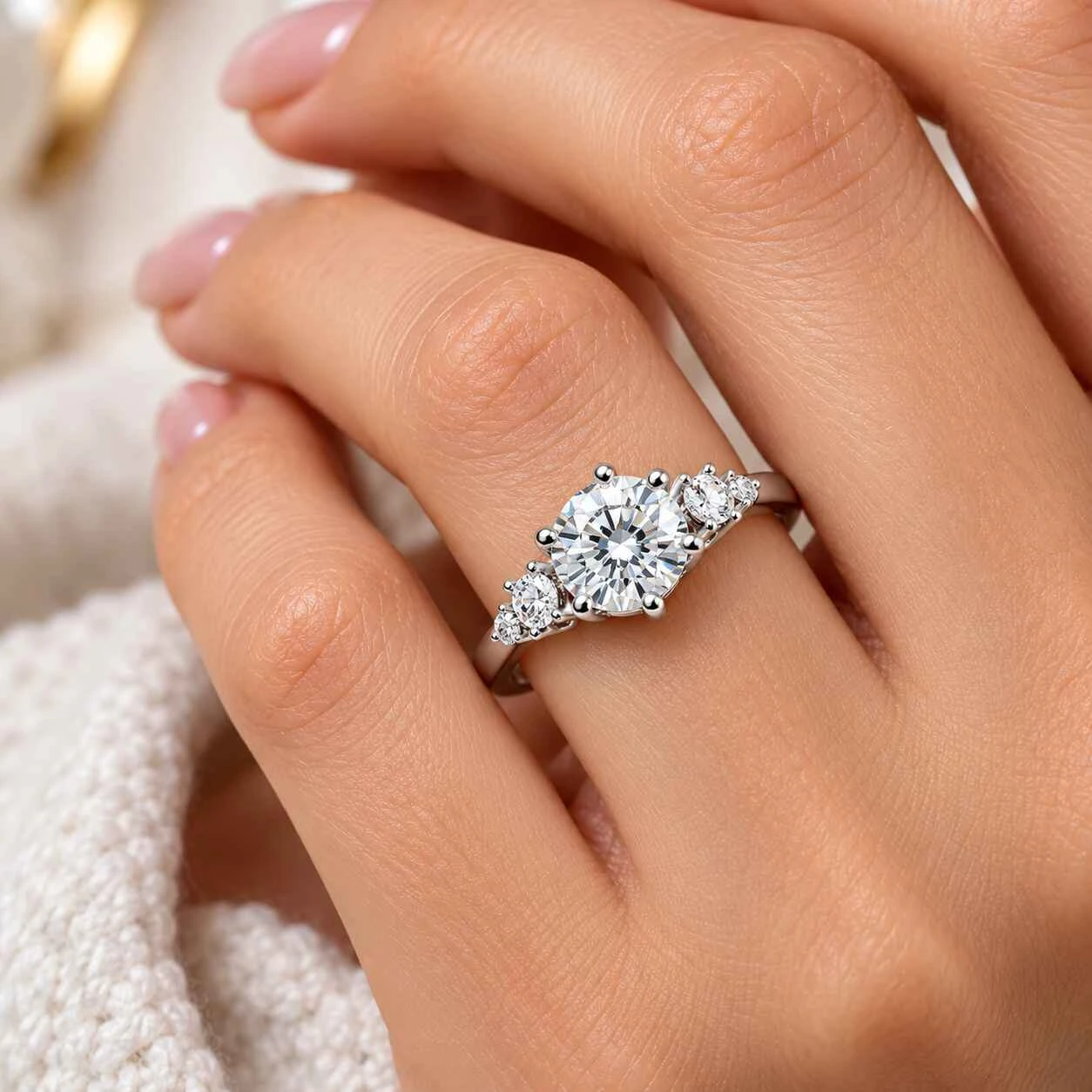 1Ct Diamond Engagement Ring 14k Gold or Platinum Lab Grown (F-G, VS)
