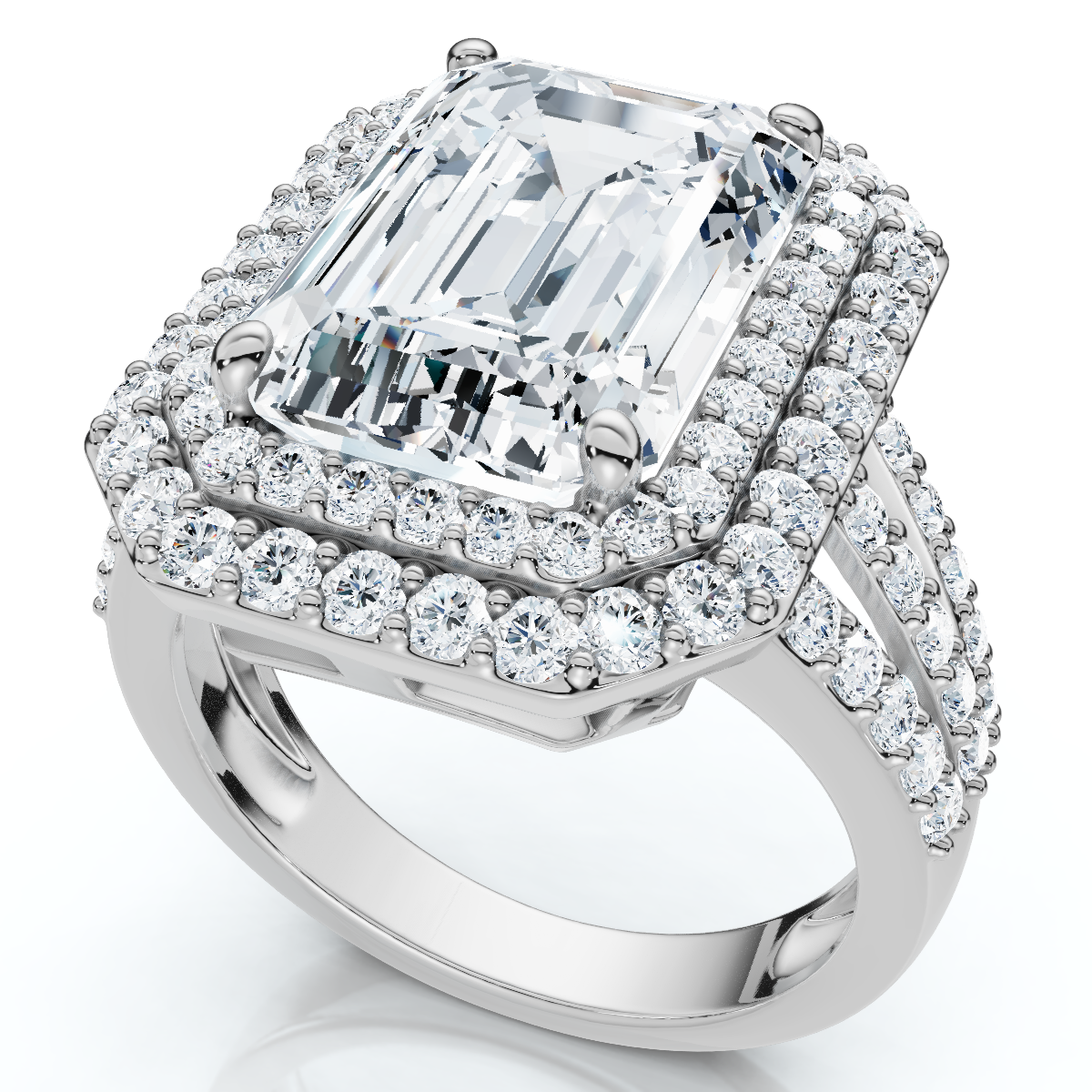 Certified 6Ct Aria Emerald Diamond Engagement Ring 14k Gold/Platinum Lab Grown (F-G, VS)