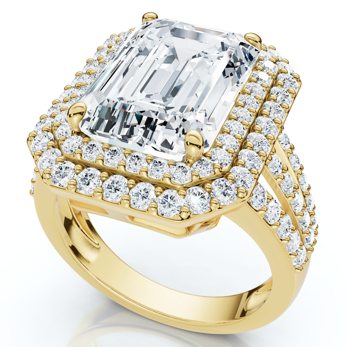 Certified 6Ct Aria Emerald Diamond Engagement Ring 14k Gold/Platinum Lab Grown (F-G, VS)