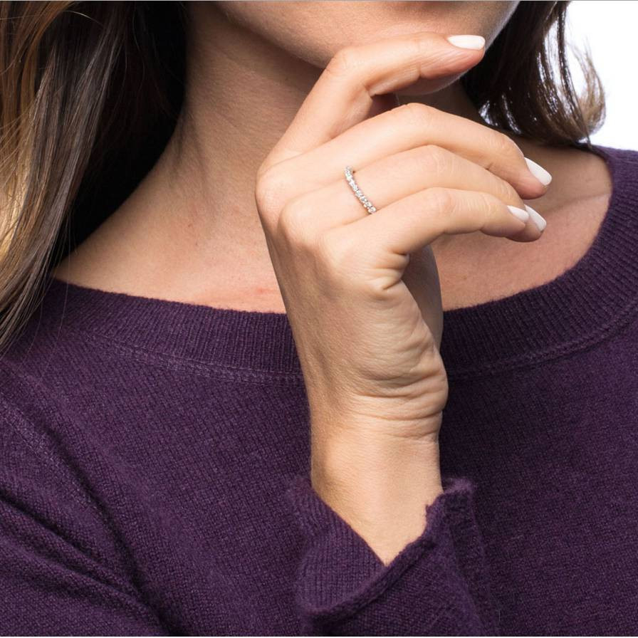 Platinum 1ct Prong Diamond Eternity Wedding Ring (G-H, I1)