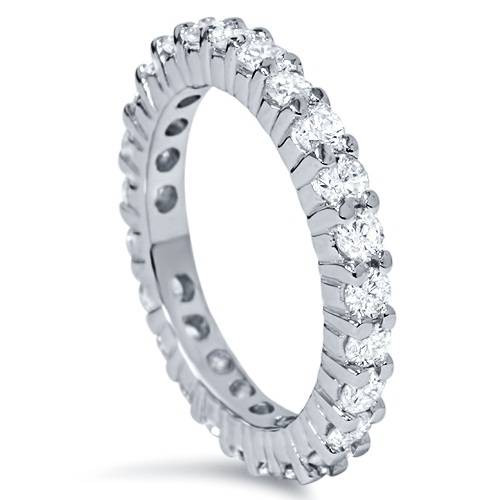 Platinum 1ct Prong Diamond Eternity Wedding Ring (G-H, I1)