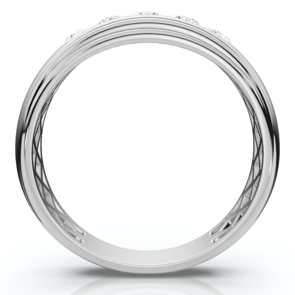 Mens 1/2ct 5-Stone Diamond Wedding Ring Gold Lab Grown (E-F, VS)