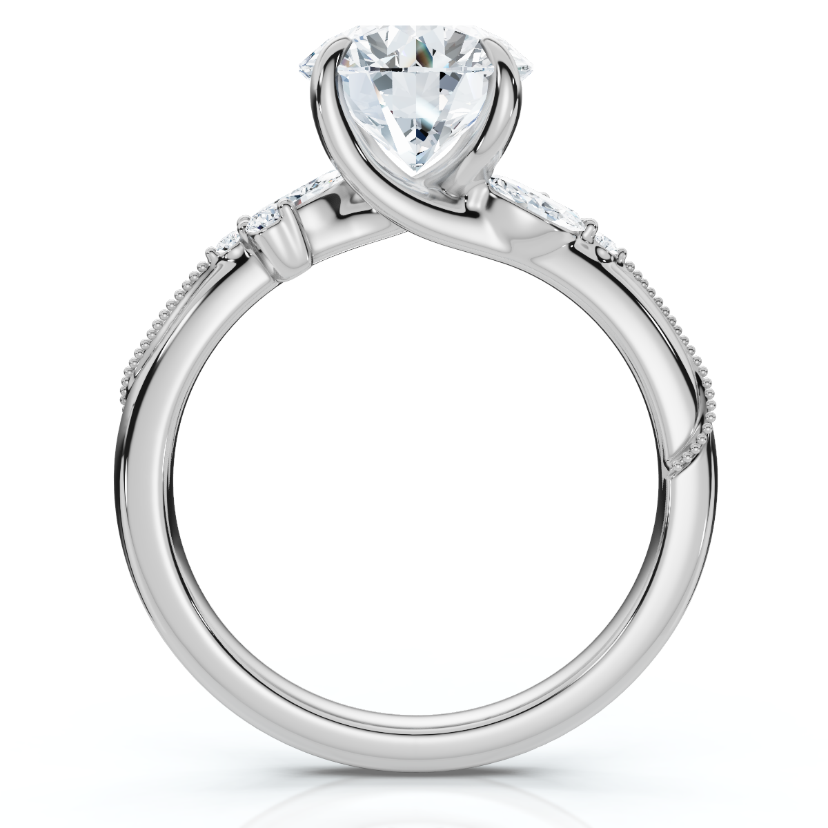 Certified 2.10Ct Camellia Diamond Engagement Ring 14k Gold or Platinum Lab Grown (F-G, VS)