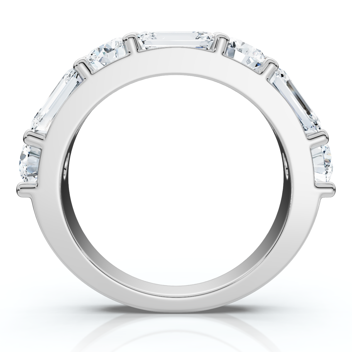 2.30Ct Emerald & Round Diamond Wedding Anniversary Ring 14k Lab Grown (E-F, VS)
