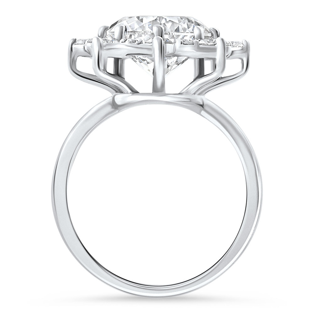 Certified 4 3/4Ct Portuguese Diamond Engagement Ring 14k White Gold Lab Grown (E-F, VS)