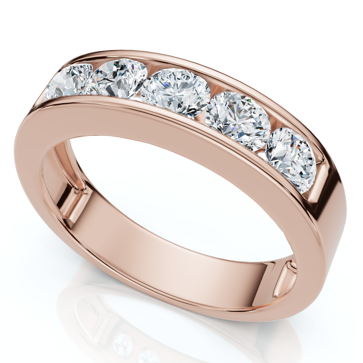 1 1/4Ct Diamond Channel Set Men's Wedding Ring Lab Grown 14k Gold or Platinum (E-F, VS)