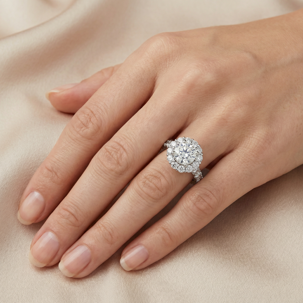 Certified 4 1/2Ct Diane Diamond Engagement Ring 14k Gold or Platinum Lab Grown (E-F, VS)