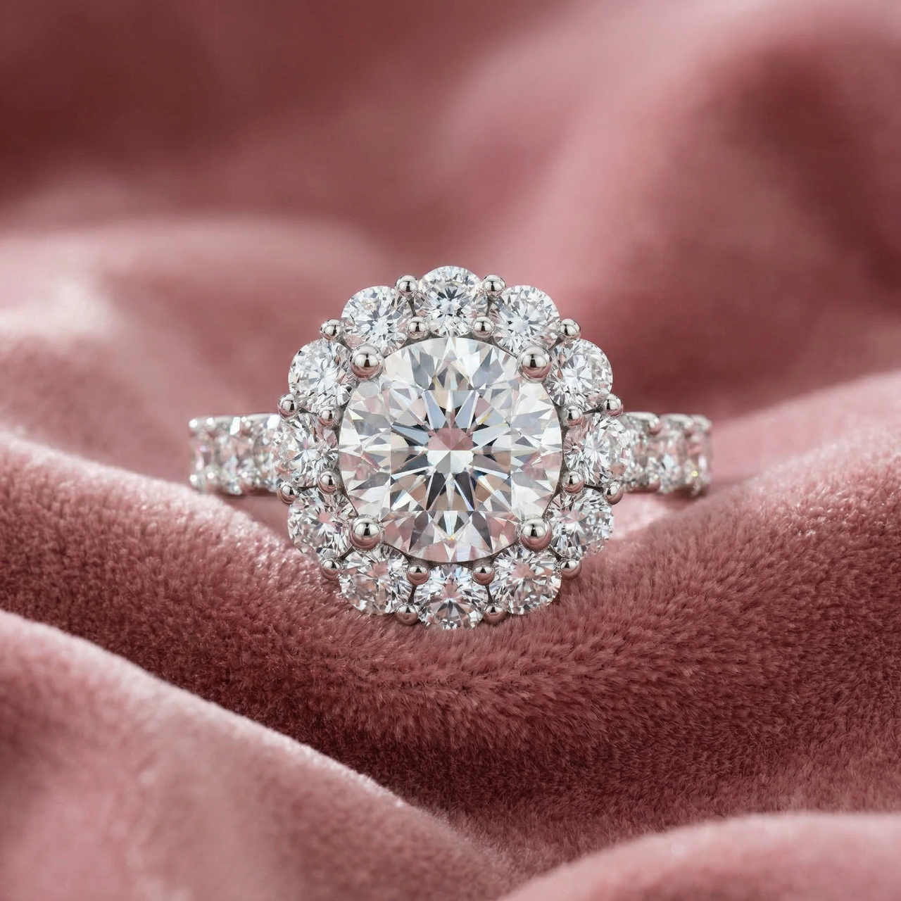 Certified 4 1/2Ct Diane Diamond Engagement Ring 14k Gold or Platinum Lab Grown (E-F, VS)