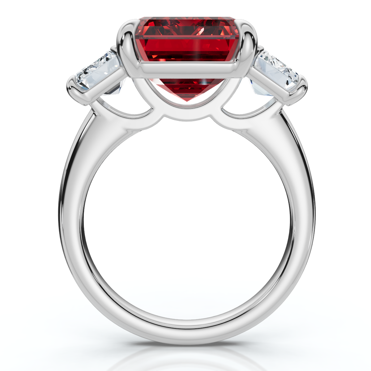 13Ct Ruby & Diamond Ring 14k Gold or Platinum Lab Grown (F-G, VS)