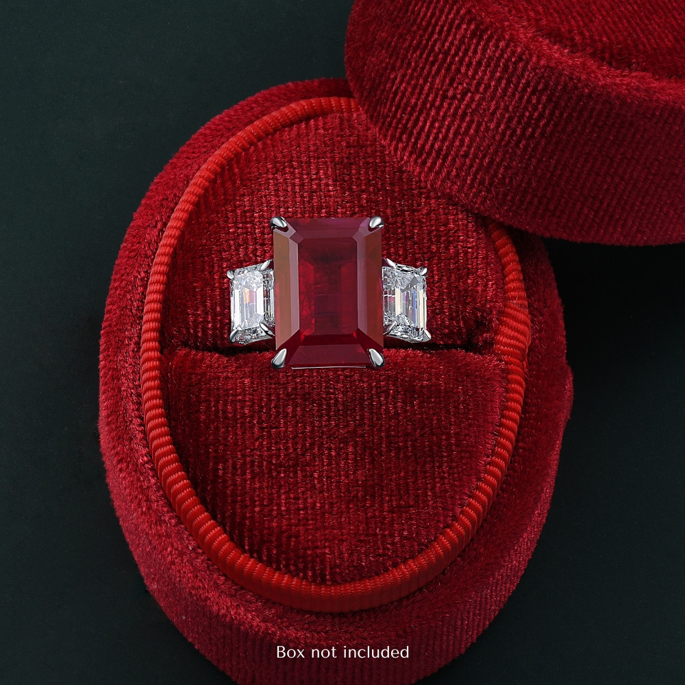 13Ct Ruby & Diamond Ring Lab Grown (F-G, VS)