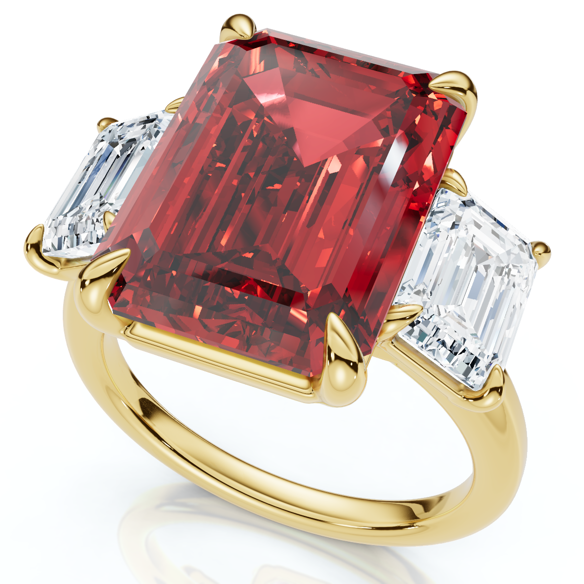 13Ct Ruby & Diamond Ring Lab Grown (F-G, VS)