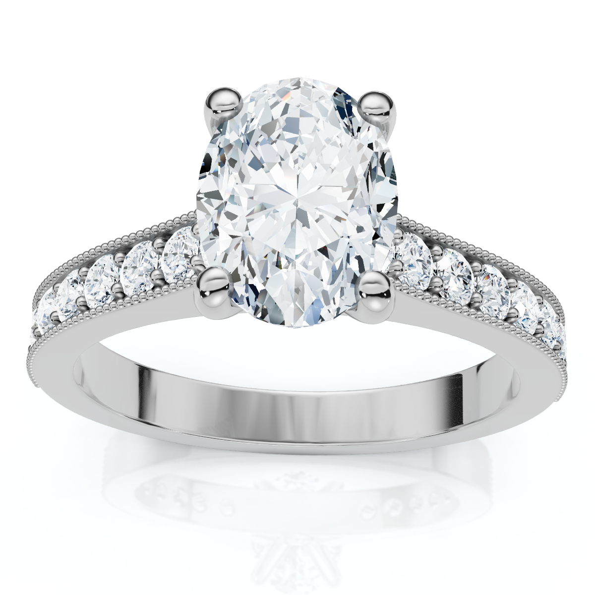 1 1/3Ct Oval Diamond Engagement Ring 14k Gold or Platinum Lab Grown (E-F, VS)