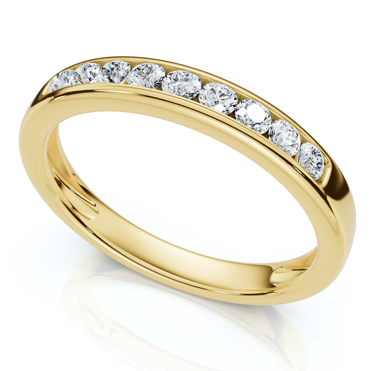 1/4Ct Diamond Channel Set Wedding Stackable Band 14k Gold or Platinum Lab Grown (E-F, VS)