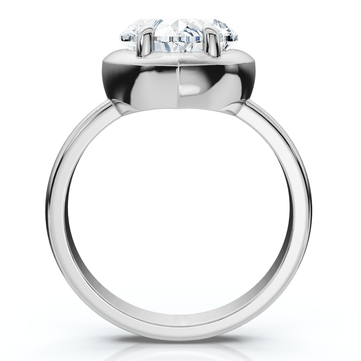 Certified 2 1/2Ct Heart Diamond Button Engagement Ring 14k Gold or Pt Lab Grown (F-G, VS)