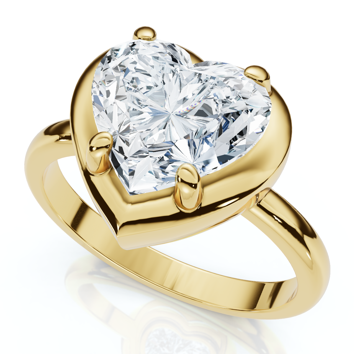 Certified 2 1/2Ct Heart Diamond Button Engagement Ring 14k Gold or Pt Lab Grown (F-G, VS)