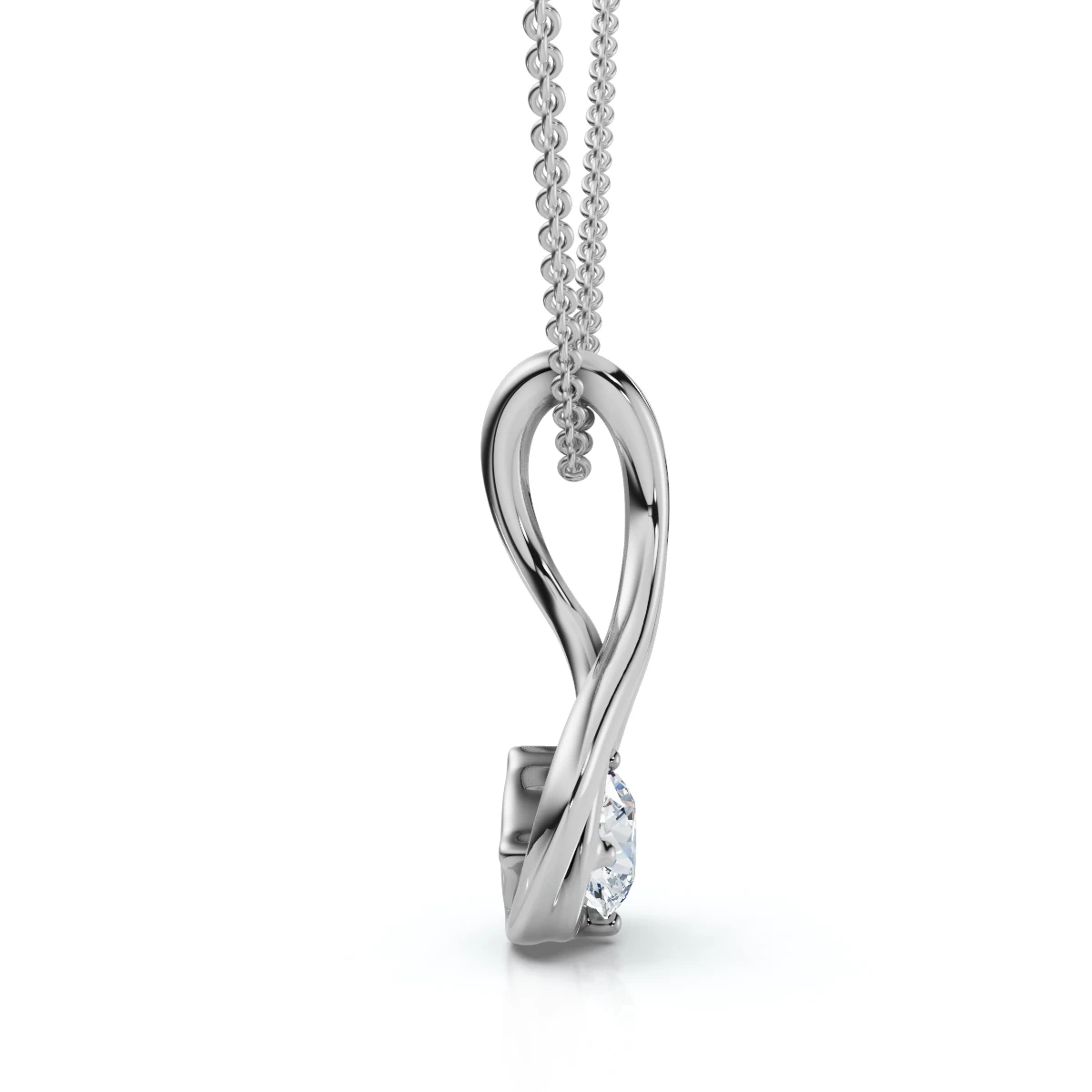 1/5Ct Solitaire Lotus Diamond Pendant 14k Gold 18" Necklace Lab Grown (E-F, VS)
