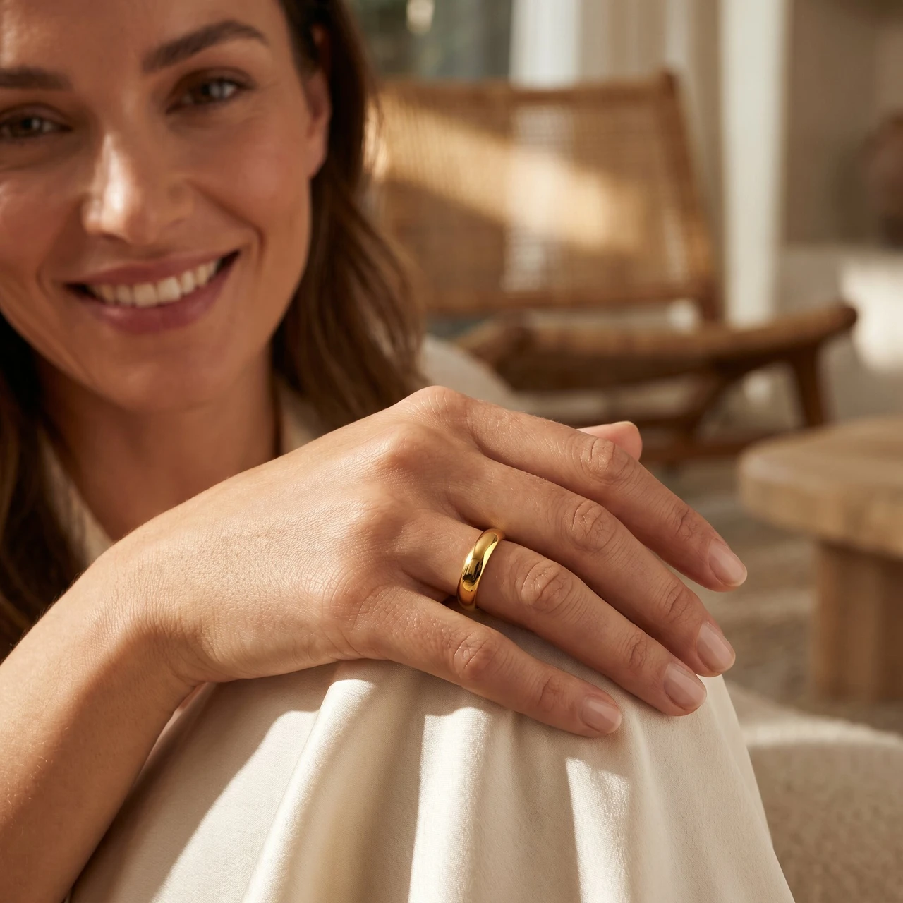 3mm Dome High Polished Wedding Band 14K Yellow Gold