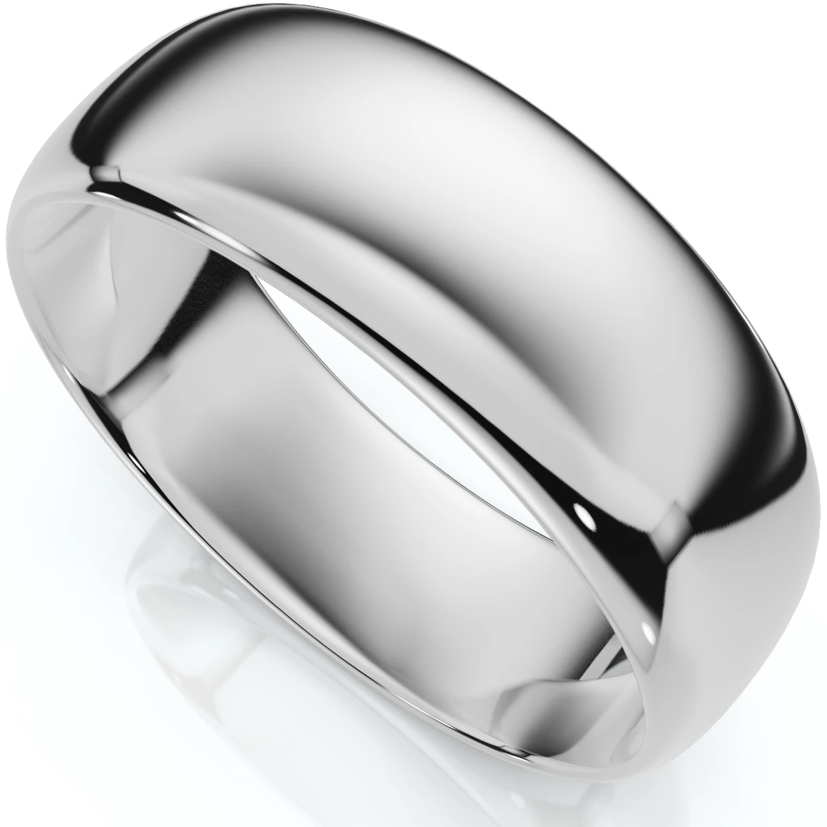 7mm Dome High Polished Wedding Band 950 Platinum