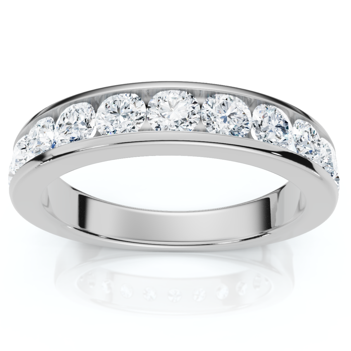 1Ct Channel Set Diamond Wedding Ring 14k Gold or Platinum Lab Grown (E-F, VS)
