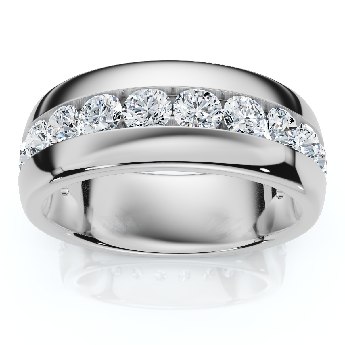 1 1/2Ct Men's Diamond Wedding Anniversary Ring 10k Gold Channel Set Lab Grown (E-F, VS)