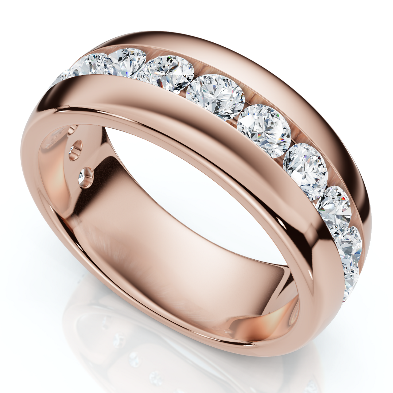 1 1/2Ct Men's Diamond Wedding Anniversary Ring 10k Gold Channel Set Lab Grown (E-F, VS) 1 1/2Ct Men's Diamond Wedding Anniversary Ring 10k Gold Channel Set Lab Grown (E-F, VS)