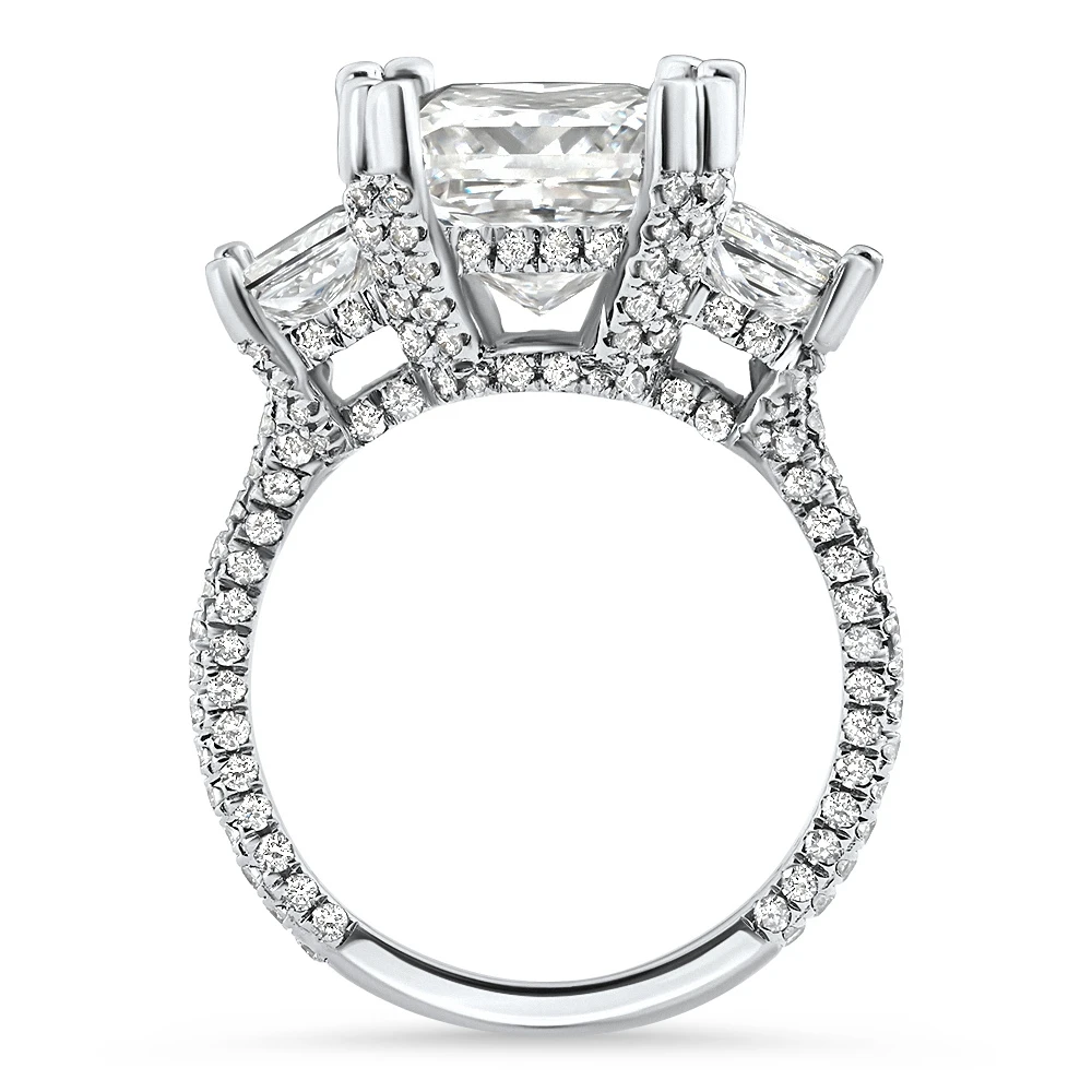 Certified 5.10Ct Princess Cut Diamond Engagement Ring 14k White Gold Lab Grown (G-H, VS)