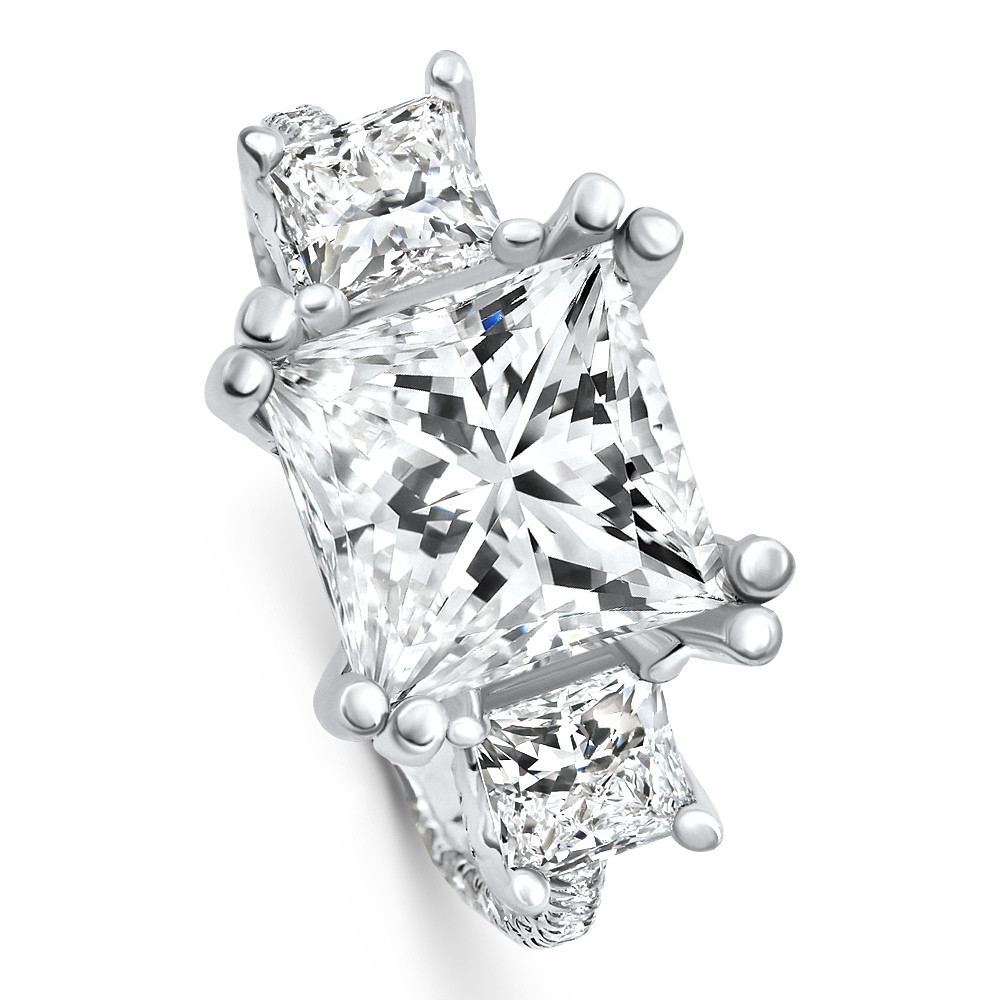 Certified 5.10Ct Princess Cut Diamond Engagement Ring 14k White Gold Lab Grown (G-H, VS)