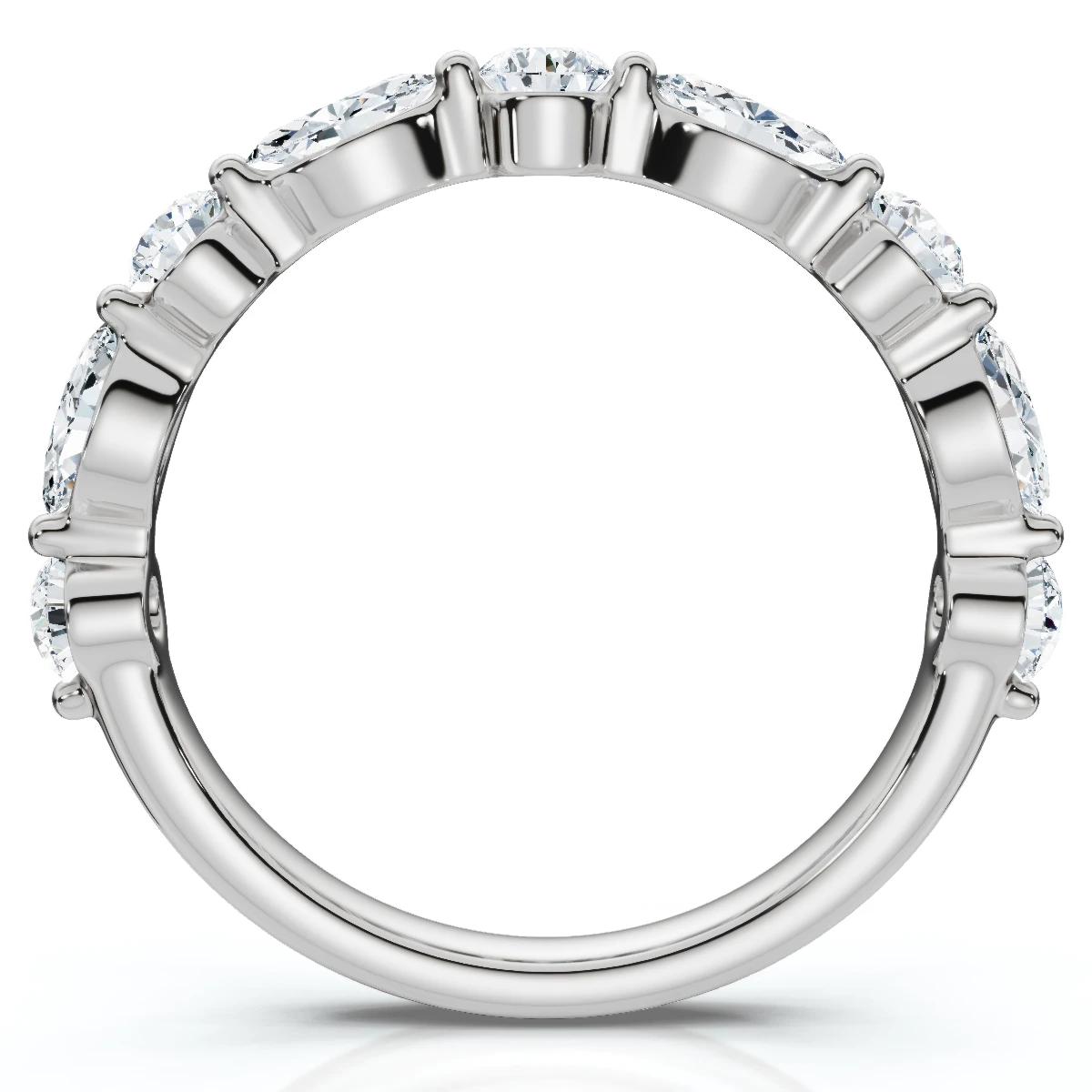 3/4Ct Marquise & Round Diamond Stacking Band 14k Gold or Platinum Lab Grown (E-F, VS)