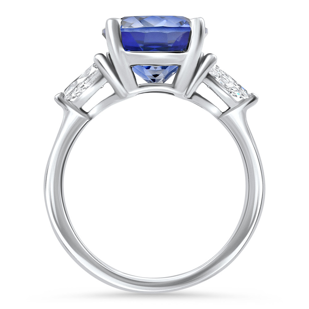 4 1/3Ct Oval Tanzanite & Diamond Anniversary Engagement Ring 14k Gold Lab Grown (E-F, VS)