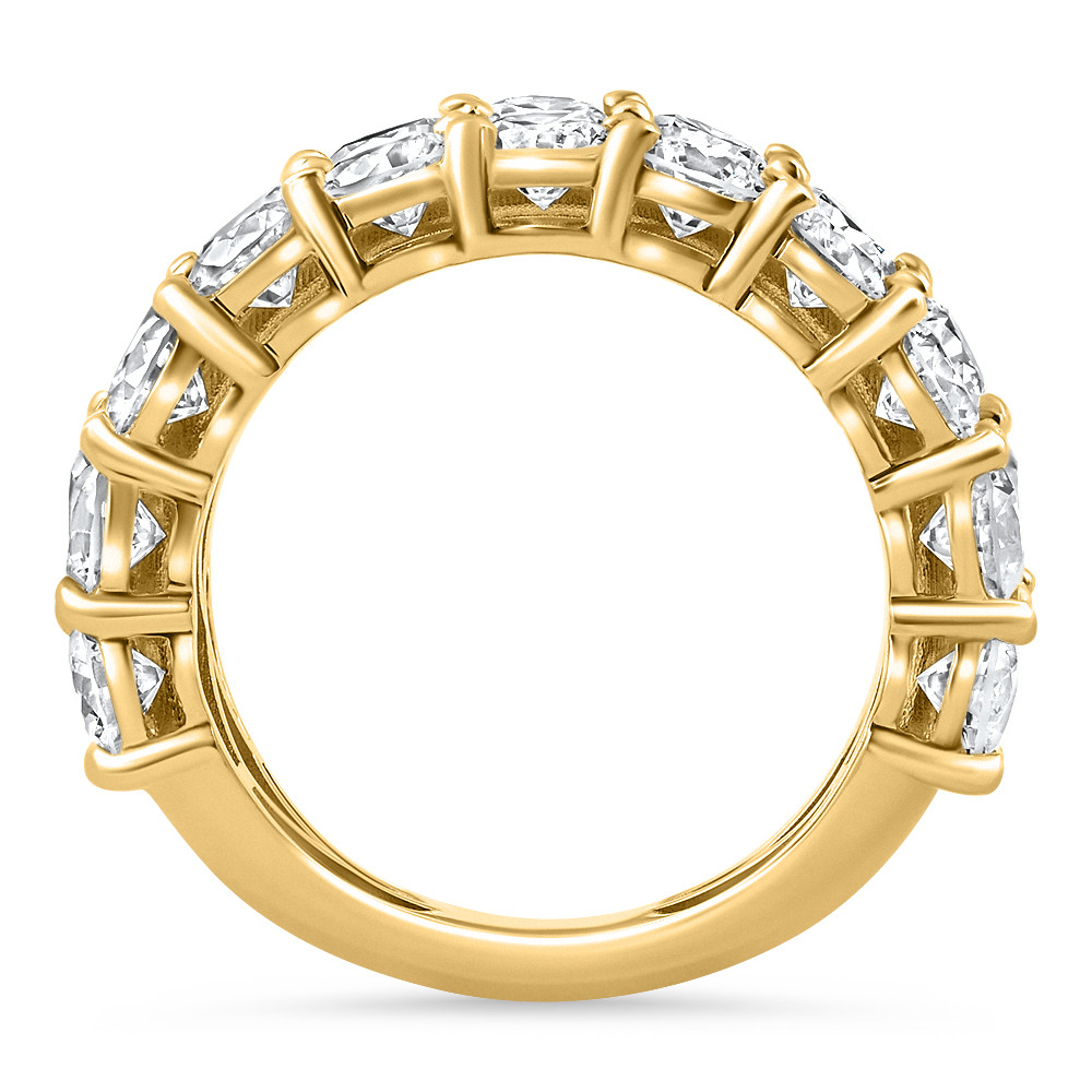 7.50Ct Wide Diamond Ring Stackable Anniversary Ring Yellow Gold Lab Grown (E-F, VS)