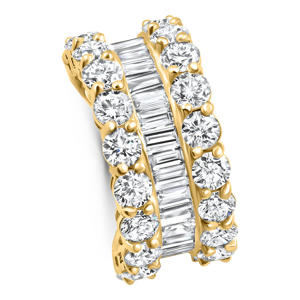 7.50Ct Wide Diamond Ring Stackable Anniversary Ring Yellow Gold Lab Grown (E-F, VS)
