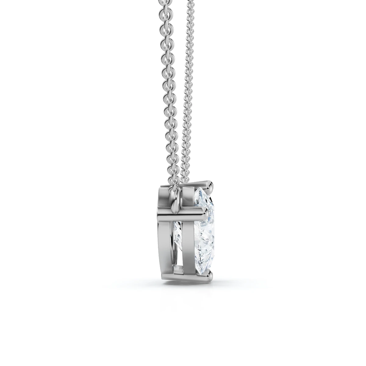 1.90Ct Heart to Heart Diamond Pendant 14k Gold Women's 18" Necklace Lab Grown (E-F, VS)
