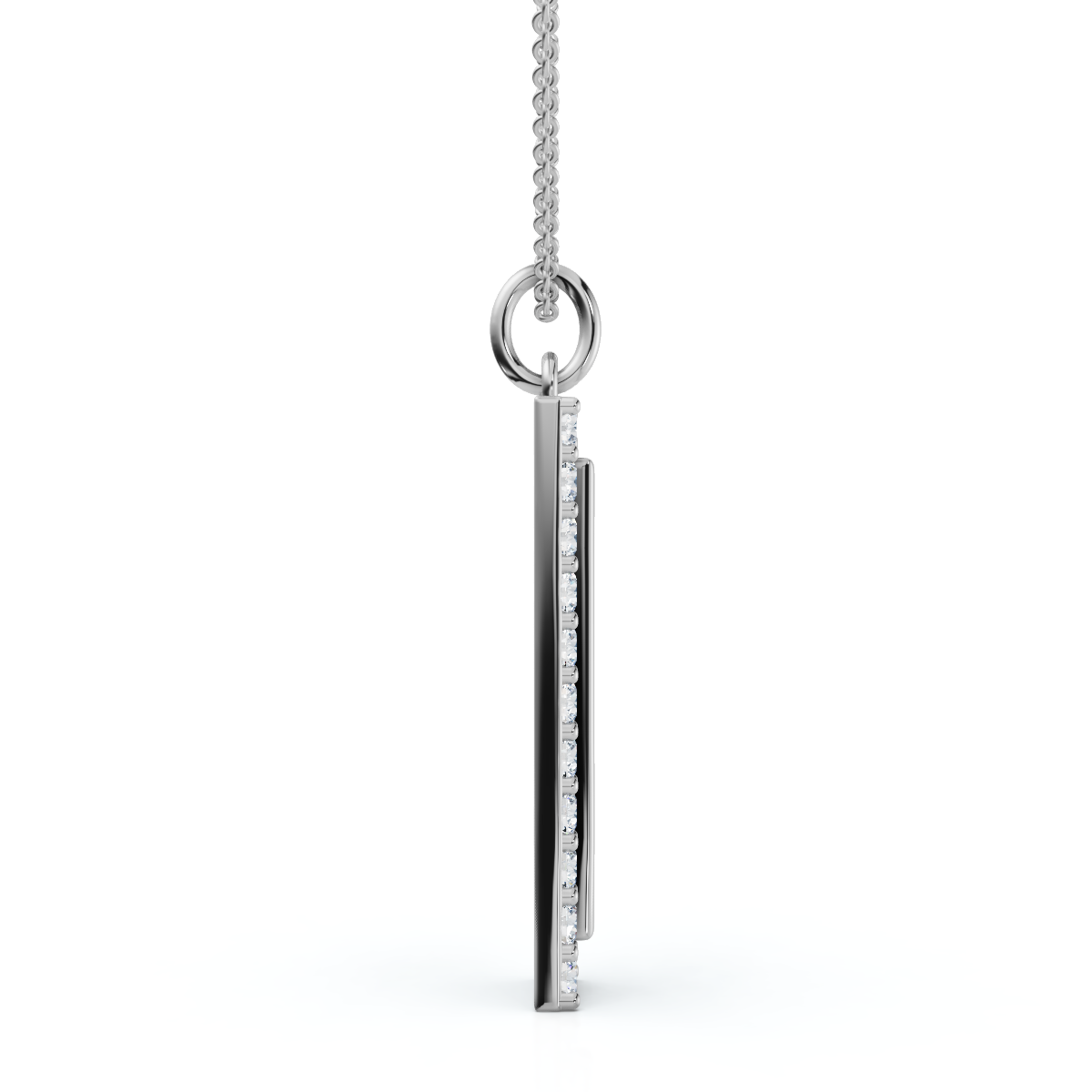 F Initial Diamond Pendant 1 1/3Ct TW 1" Tall 14k Gold Women's Necklace Lab Grown (E-F, VS)