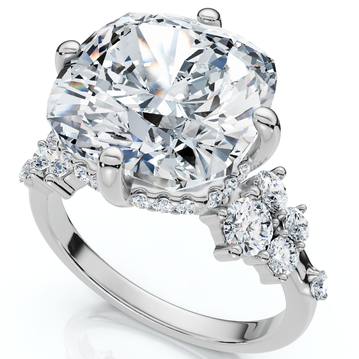 Certified 5 1/2Ct Muse Cushion Diamond Engagement Ring 14k Gold or Pt Lab Grown (F-G, VS)